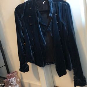 Free People Velvet Blue Jacket